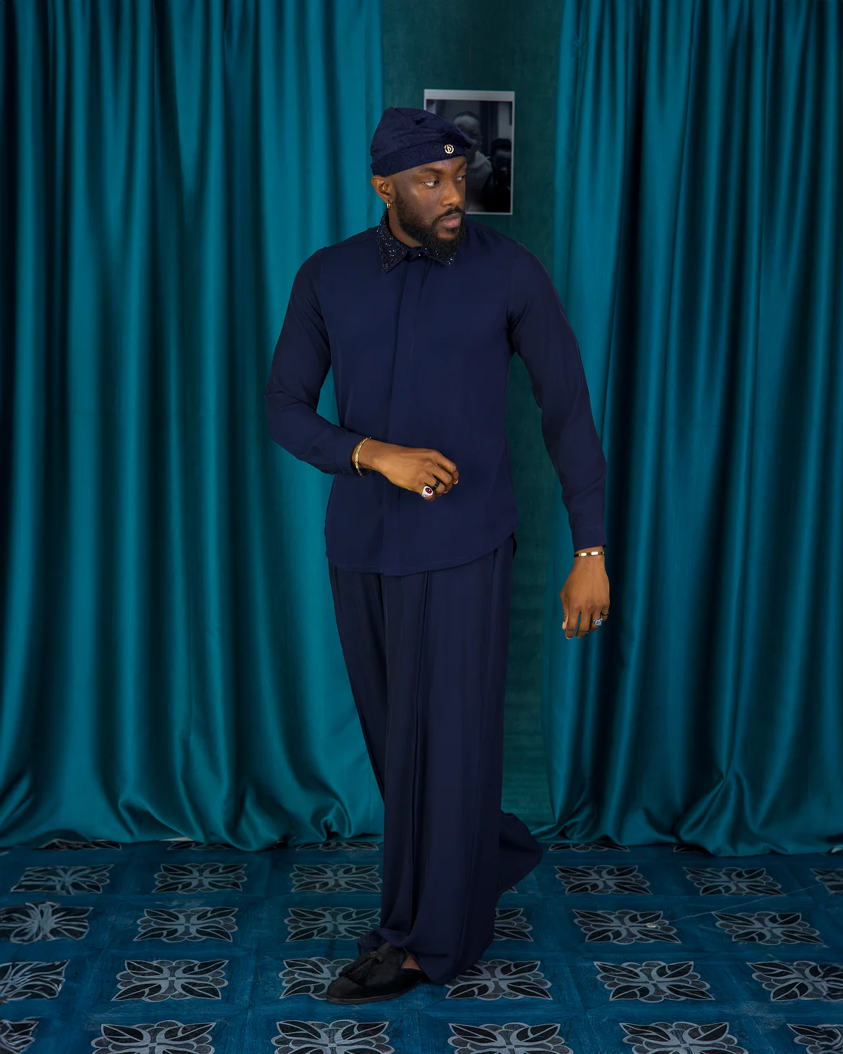 Aso odun 2 piece navy1 1.webp bespoke fashion design by Patrick Slim