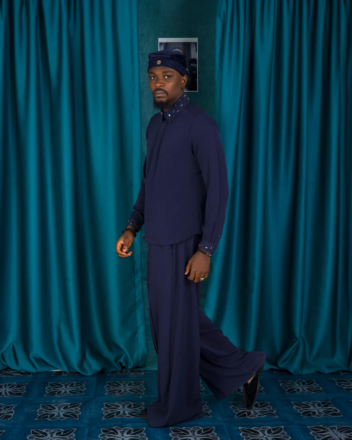 Aso odun 2 piece navy2 1.webp bespoke fashion design by Patrick Slim