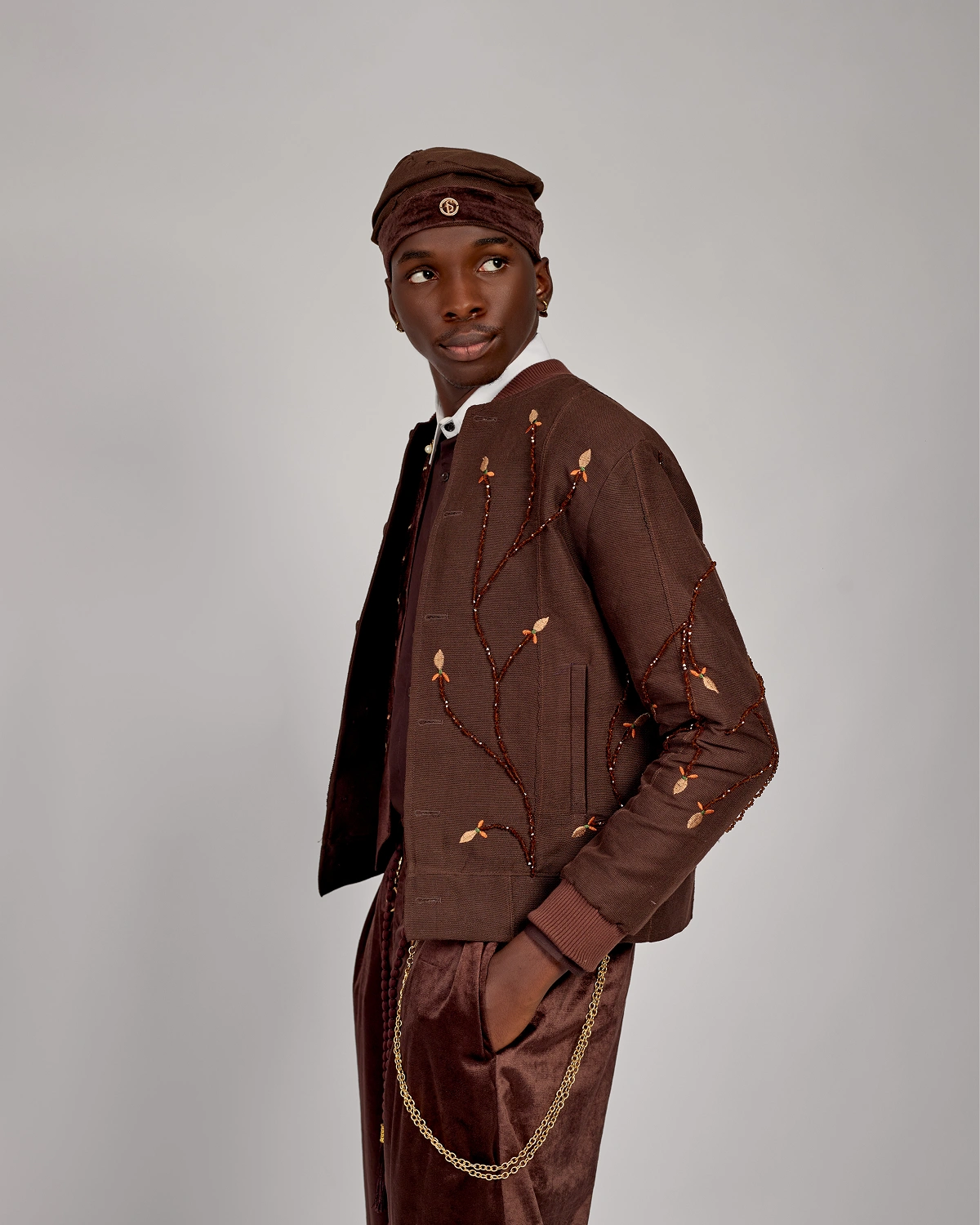 Omo eko 3 piece classic set brown2 1.webp bespoke fashion design by Patrick Slim