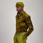 Omo eko 3piece classic set green 1.webp bespoke fashion design by Patrick Slim